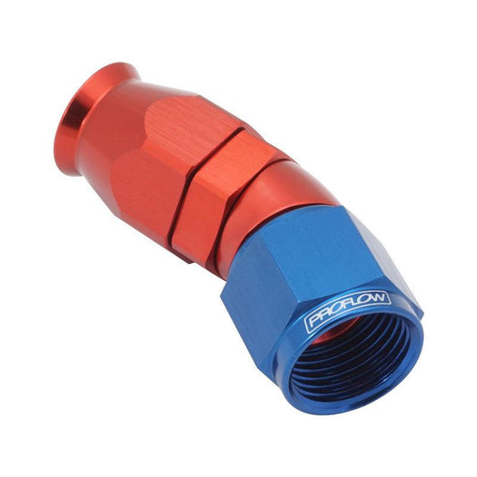 PROFLOW 30 DEGREE FITTING HOSE END AN8 SUIT PTFE HOSE, RED/BLUE - PFE577-08RB