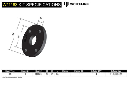 Whiteline Front Steering Coupling - Bushing Kit to Suit Ford Capri, Cortina and Escort and Holden To