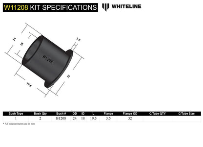 Whiteline Front Steering Idler Arm - Bushing Kit to Suit Toyota HiLux, 4Runner, Celica, Corolla and