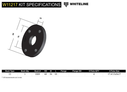 Whiteline Front Steering Coupling - Bushing Kit to Suit Nissan Skyline and Pintara R31 | W11217