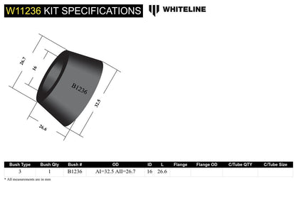 Whiteline Front Steering Idler Arm - Pin Bushing Kit to Suit Chrysler Valiant | W11236