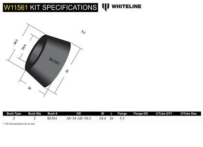 Whiteline Front Steering Idler Arm - Bushing Kit to Suit Ford Econovan and Mazda E Series | W11561