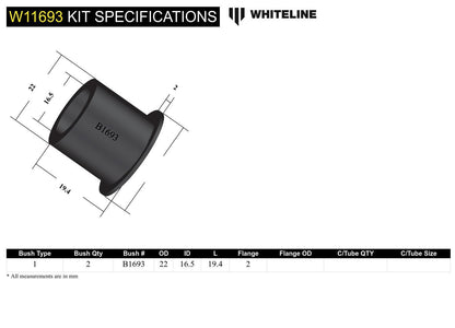 Whiteline Front Steering Idler Arm - Bushing Kit to Suit Toyota HiLux and 4Runner | W11693