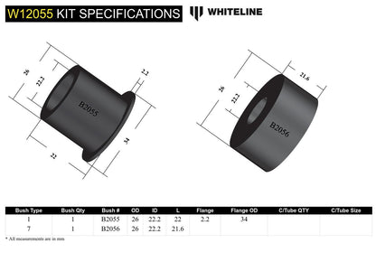 Whiteline Front Steering Idler Arm - Bushing Kit to Suit Mitsubishi Pajero and Triton | W12055