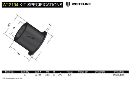 Whiteline Front Steering Idler Arm - Bushing Kit to Suit Nissan Urvan E23 | W12104