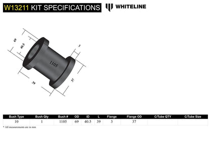 Whiteline Front Steering Rack and Pinion - Mount Bushing Kit to Suit Holden Commodore VT-VZ and HSV