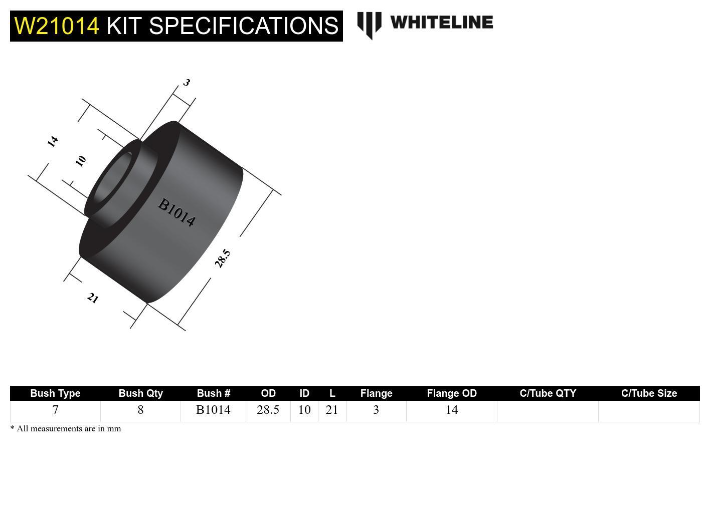Whiteline Sway Bar Link - Bushing Kit to Suit Various Applications | W21014
