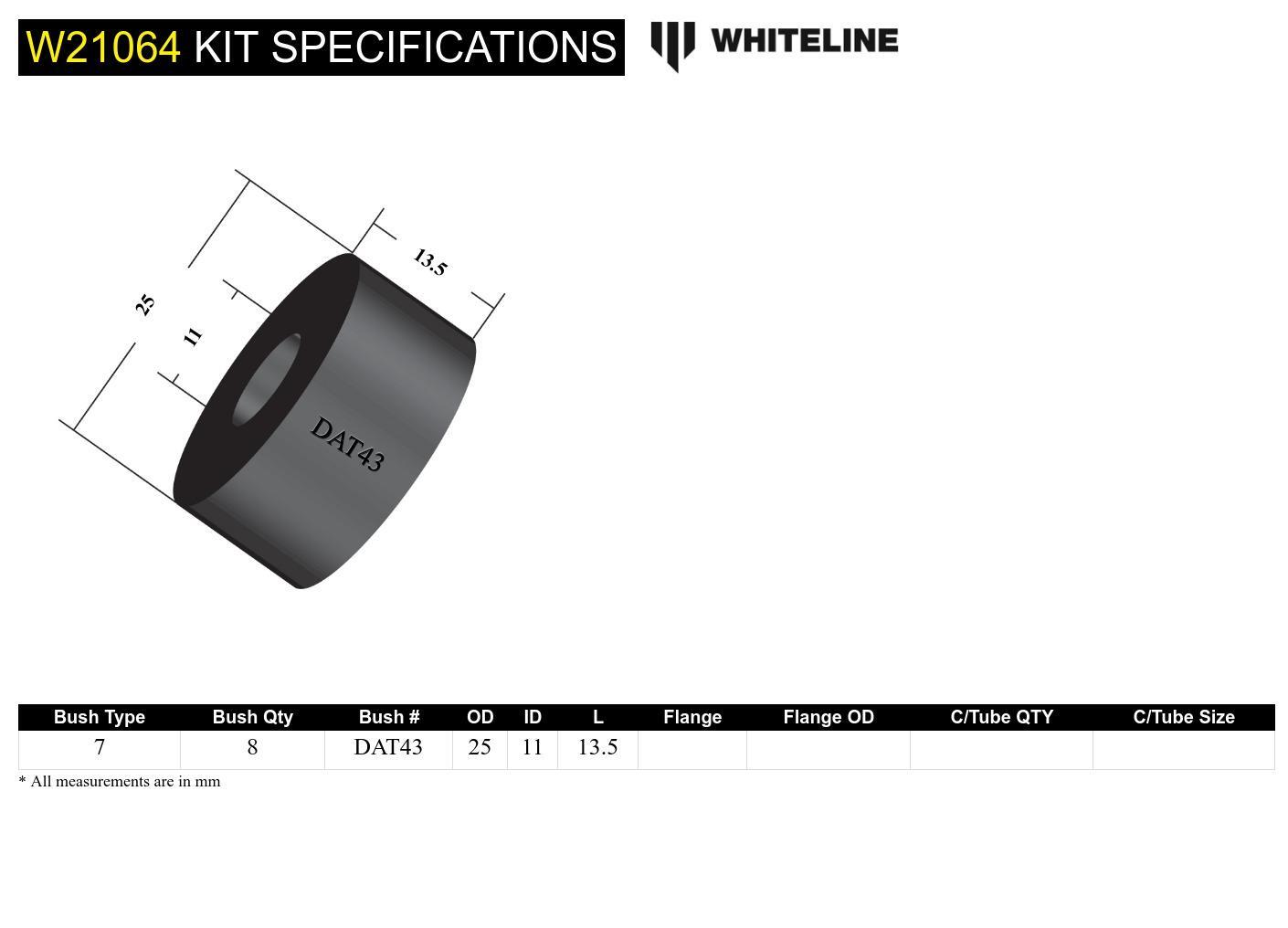 Whiteline Sway Bar Link - Bushing Kit to Suit Various Nissan Applications | W21064