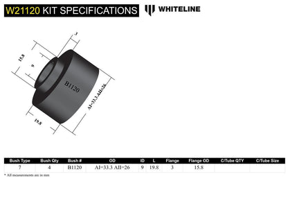 Whiteline Front Sway Bar Link - Bushing Kit to Suit Volvo 240 and 260 | W21120