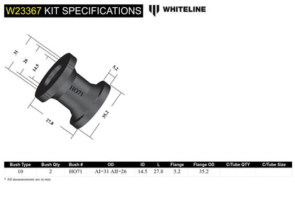 Whiteline Rear Sway Bar Link - Upper Bushing Kit to Suit Holden Commodore VN-VS and HSV | W23367