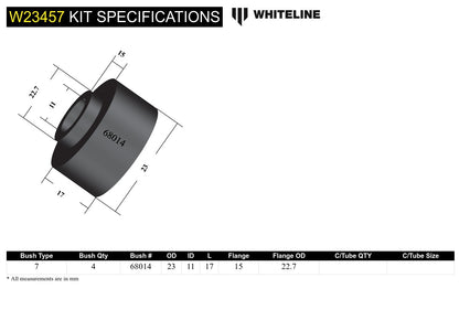 Whiteline Front Sway Bar Link - Upper Bushing Kit to Suit Jeep Cherokee XJ | W23457