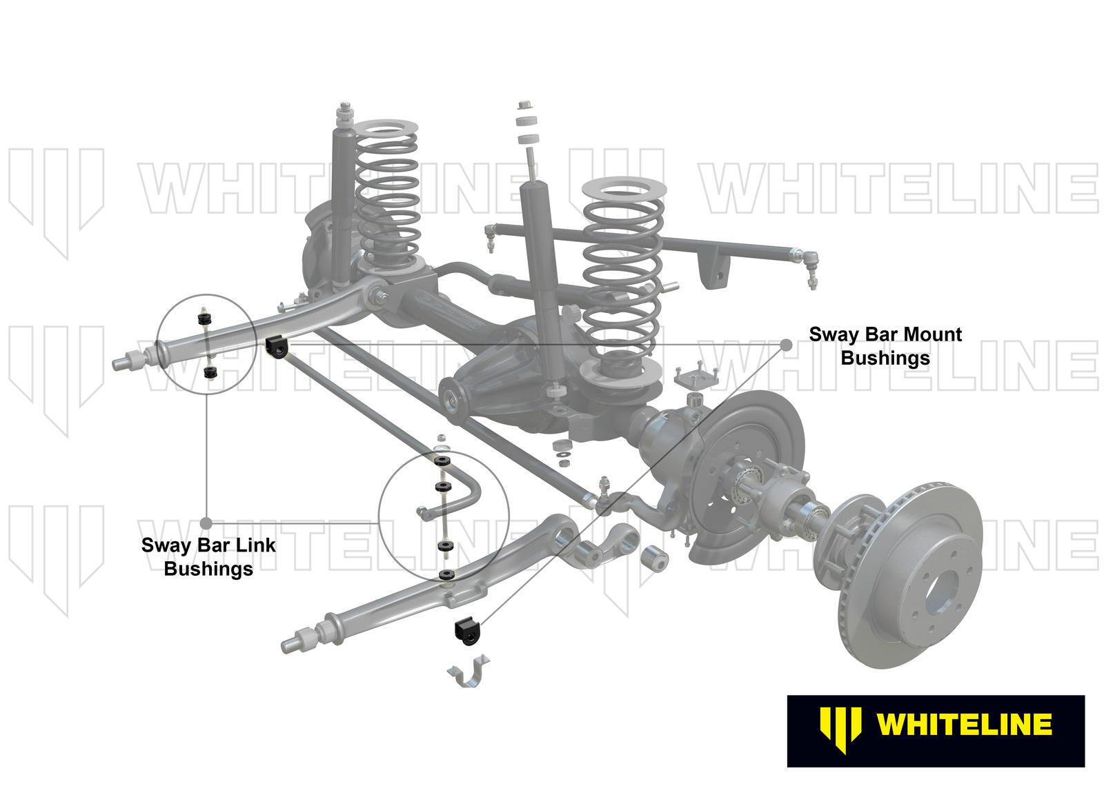 Whiteline Front Sway Bar Mount and Link - Bushing Kit 31mm to Suit Toyota Land Cruiser 76, 78 and 79