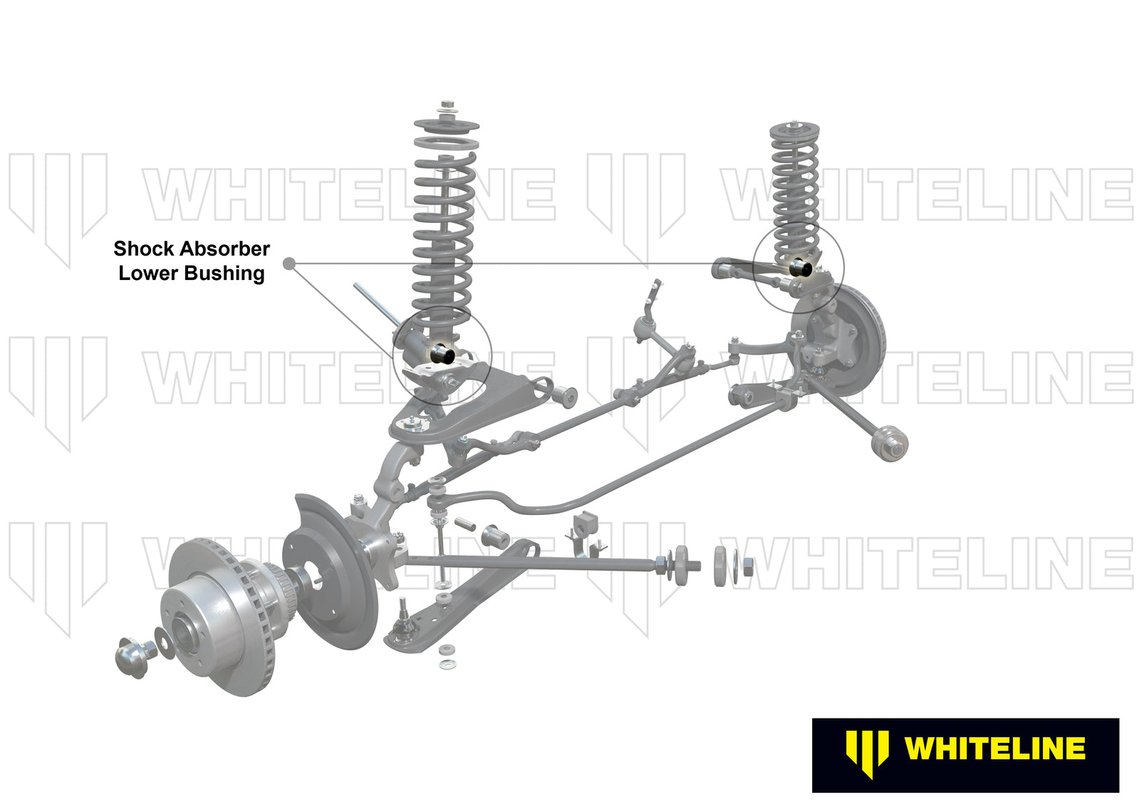 Whiteline Front Shoc Absorber - Lower Bushing Kit to Suit Ford Falcon/Fairlane XK-XF and Mustang Cla