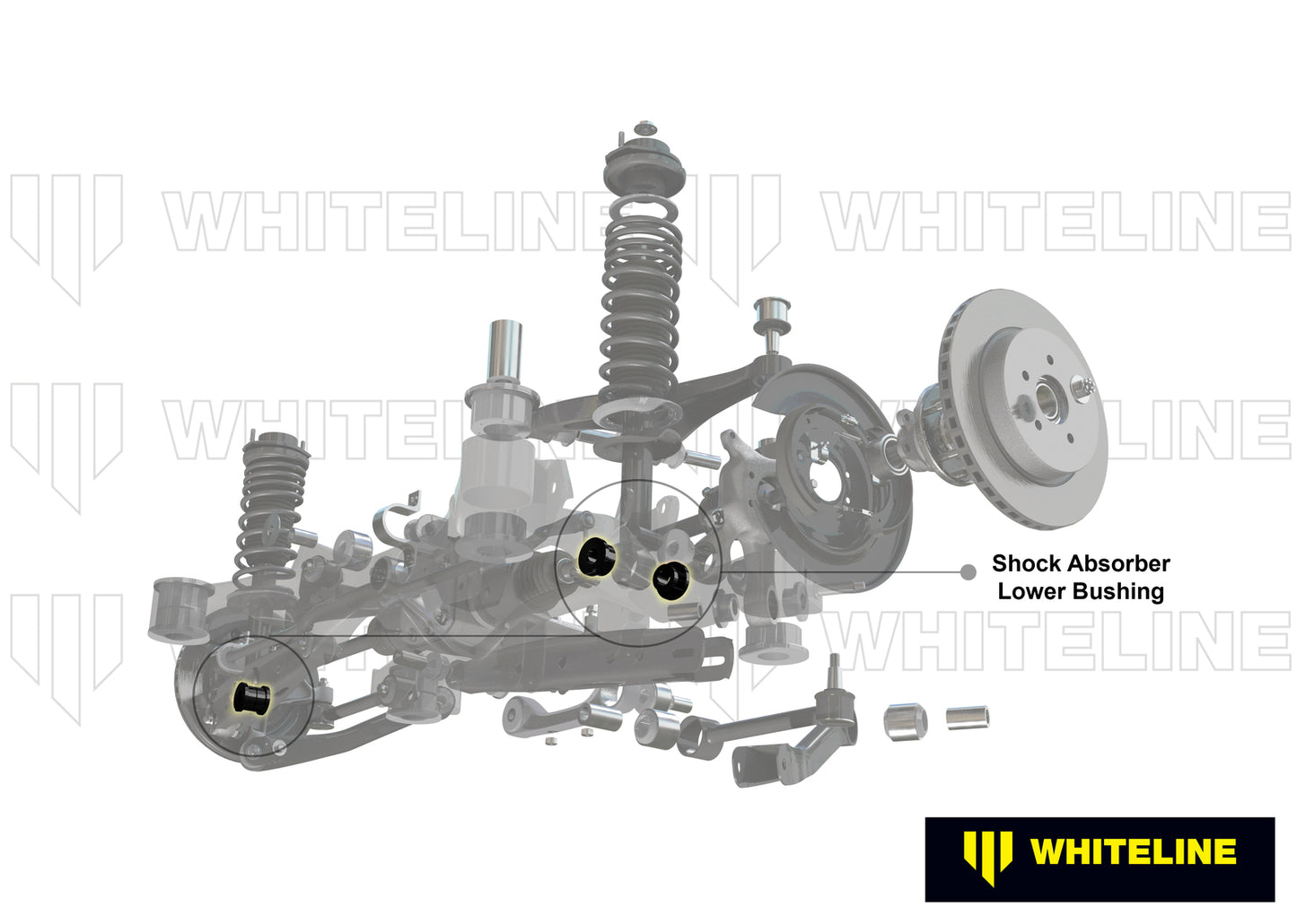 Whiteline Rear Shock Absorber - To Control Arm Bushing Kit to Suit Mitsubishi Lancer Evo IV-IX | W32
