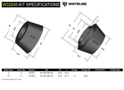 Whiteline Front Shock Absorber- Upper Bushing Kit to Suit Mitsubishi Challenger, Pajero Sport and Tr