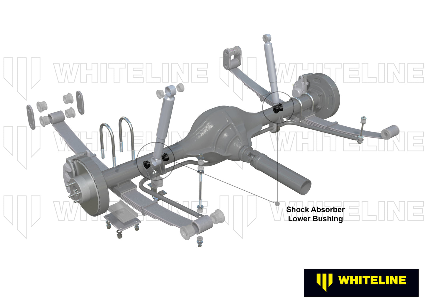 Whiteline Rear Shock Absorber - Lower Bushing Kit to Suit Nissan Navara D40 2wd/4wd | W33325