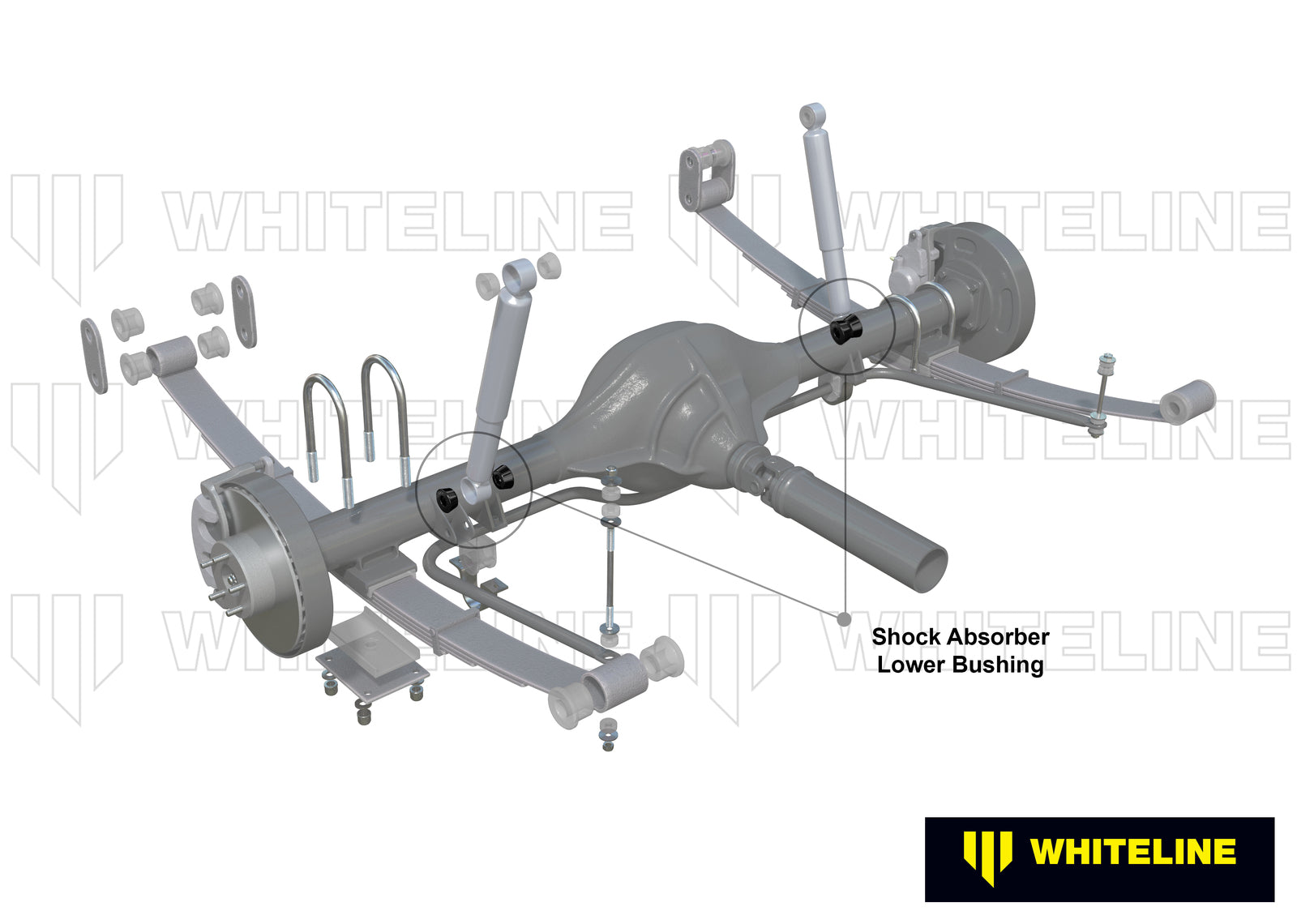 Whiteline Rear Shock Absorber - Lower Bushing Kit to Suit Nissan Navara D40 2wd/4wd | W33325