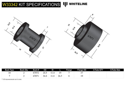 Whiteline Rear Shock Absorber - Upper Bushing Kit to Suit Toyota Prado 120 Series and 4Runner GRN210