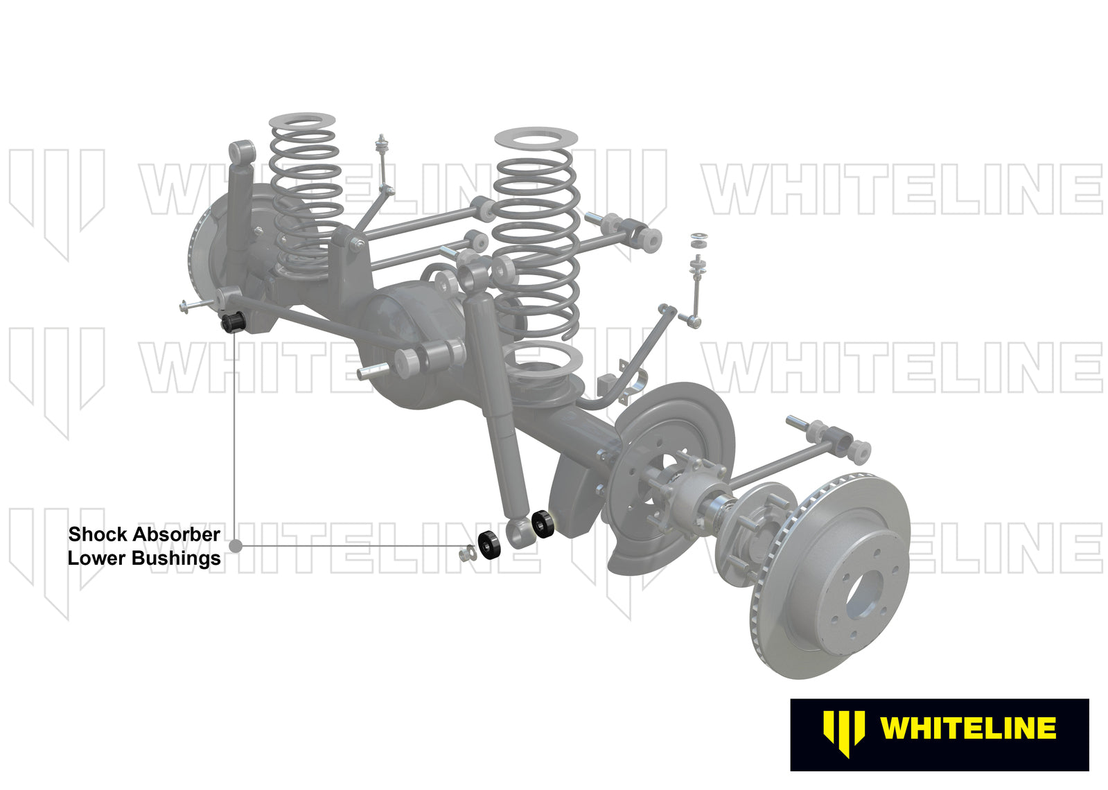Whiteline Rear Shock Absorber - Lower Bushing Kit to Suit Toyota Prado 120 Series and 4Runner GRN210