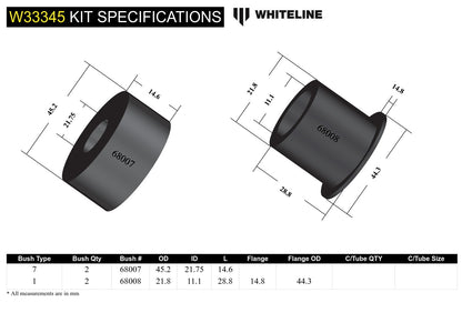Whiteline Front Shock Absorber - Upper Bushing Kit to Suit Jeep Wrangler JK | W33345
