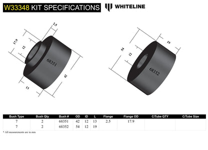 Whiteline Front Shock Absorber - Upper Bushing Kit to Suit Toyota FJ Cruiser, HiLux, Prado and Foton