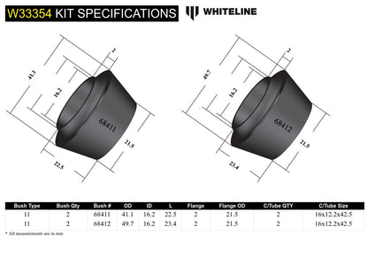 Whiteline Front Shock Absorber - Upper Bushing Kit to Suit Nissan Navara D40, D23 and Pathfinder R51