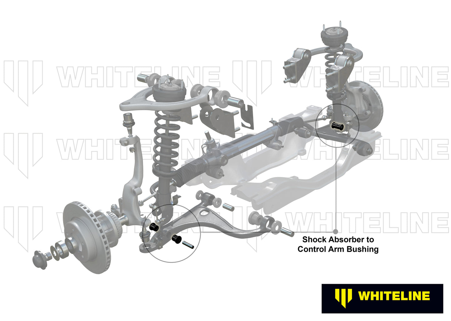 Whiteline Front Shock Absorber - To Control Arm Bushing Kit to Suit Honda Accord Euro CL and Odyssey