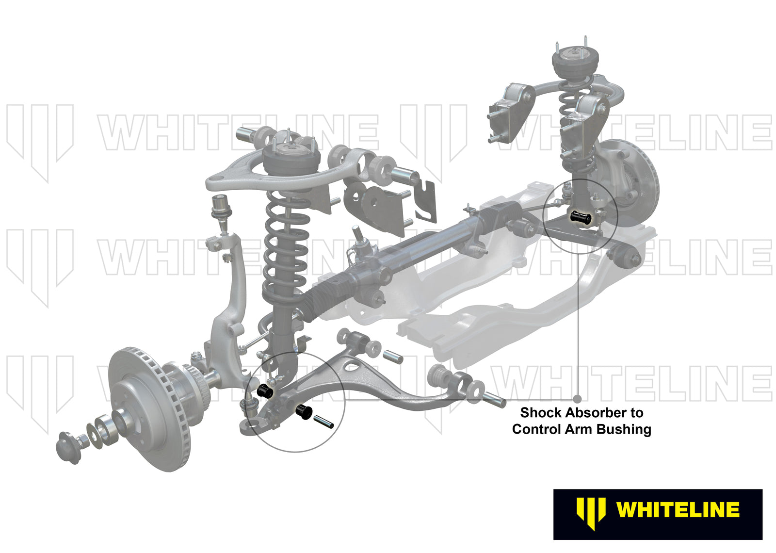 Whiteline Front Shock Absorber - To Control Arm Bushing Kit to Suit Honda Accord Euro CL and Odyssey