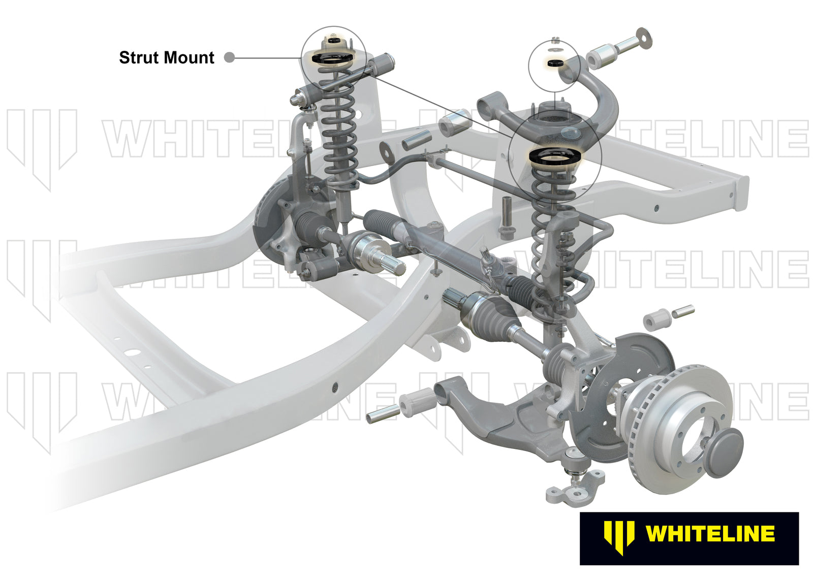 Whiteline Front Strut Mount - Bushing Kit to Suit Nissan Navara D40, D23 and Pathfinder R51 | W44107