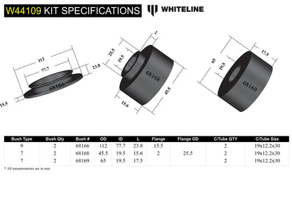Whiteline Front Strut Mount - Bushing Kit to Suit Ford Everest, Ranger and Mazda BT-50 | W44109