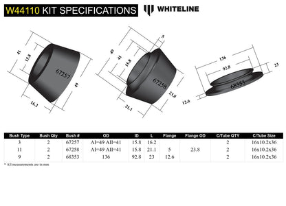 Whiteline Front Strut Mount - Bushing Kit to Suit Mitsubishi Challenger, Pajero Sport and Triton 2wd