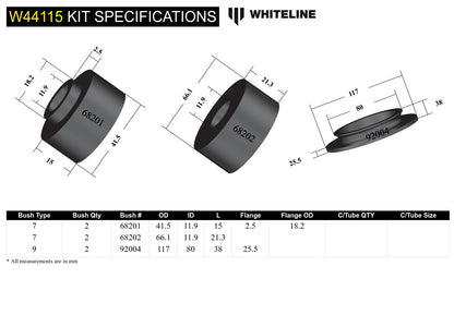 Whiteline Front Strut Mount - Bushing Kit to Suit Holden Colorado, Trailblazer, Isuzu D-Max, MU-X an