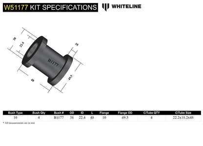 Whiteline Front Control Arm Upper - Bushing Kit to Suit Mitsubishi Triton ME-MJ and Nissa Navara D21