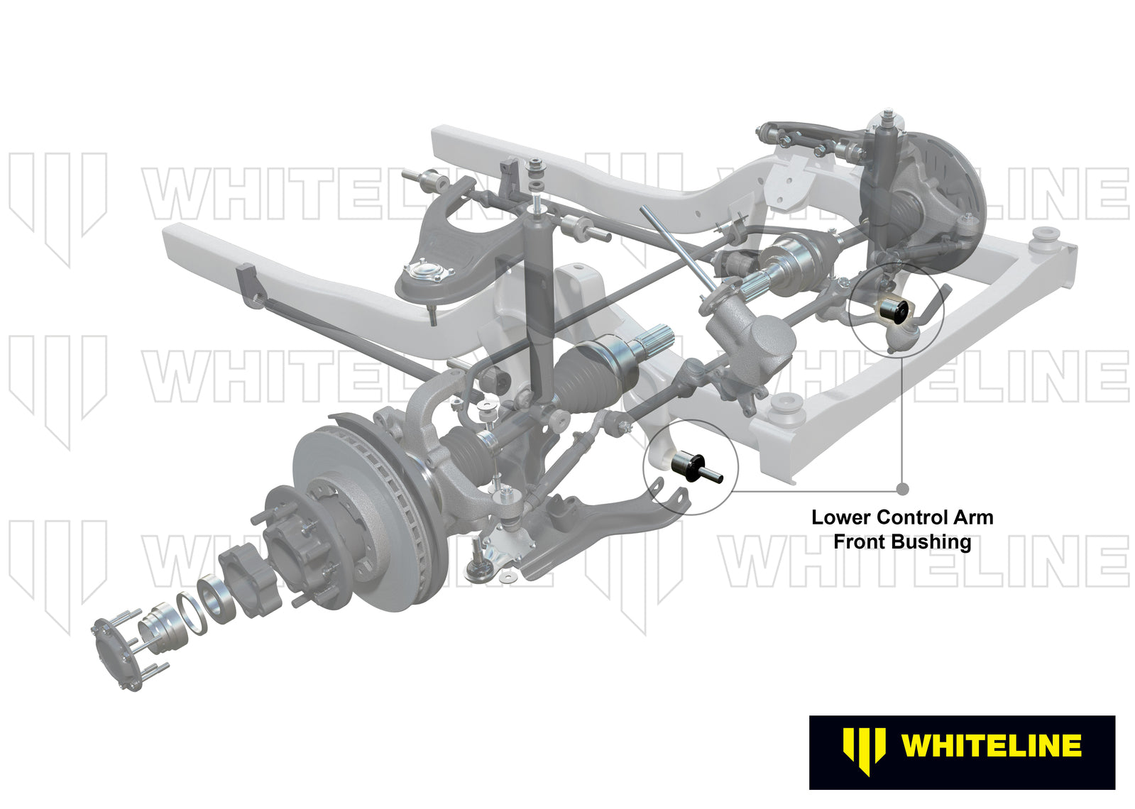 Whiteline Front Control Arm Lower - Inner Front Bushing Kit to Suit Mitsubishi L300, Pajero and Trit