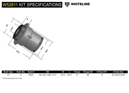 Whiteline Front Control Arm Upper - Bushing Kit to Suit Holden Frontera, Jackaroo, Rodeo, Isuzu MU a