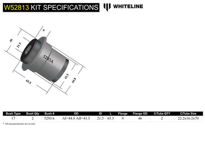 Whiteline Front Control Arm Lower - Bushing Kit to Suit Toyota HiLux, 4Runne and HiAce | W52813
