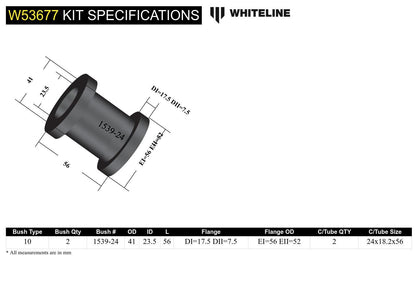 Whiteline Front Control Arm Lower - Inner Rear Bushing Kit to Suit Honda Civic, CR-X and Integra DC2