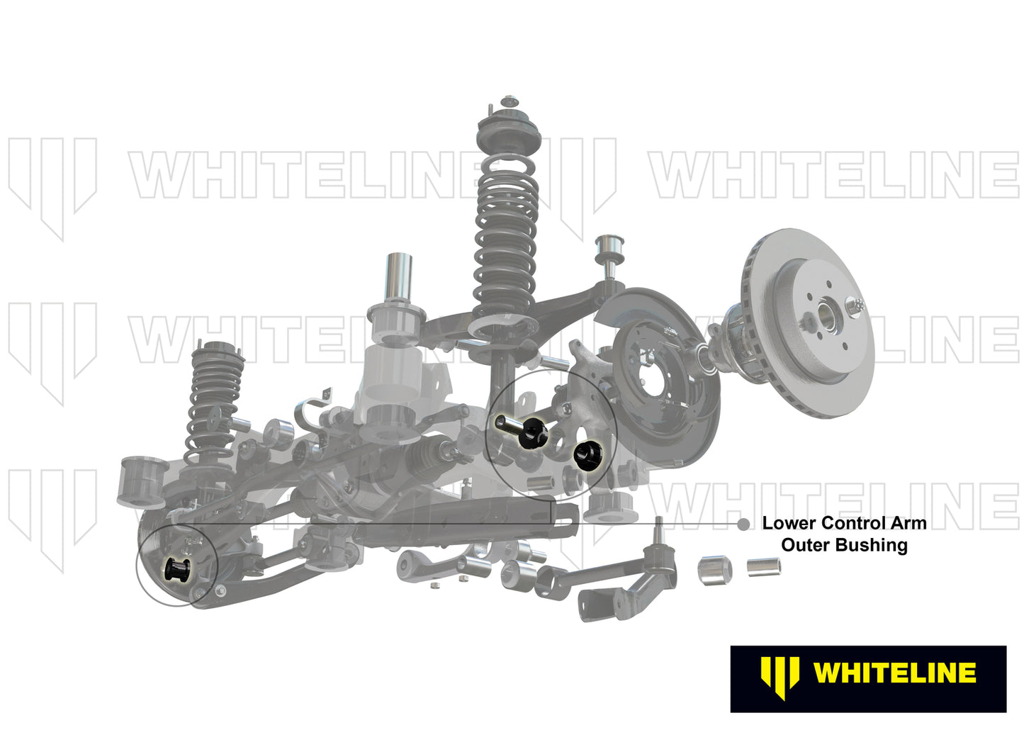 Whiteline Rear Control Arm - Outer Bushing Kit to Suit BMW 3 Series, M3 E36, E46 and Z4 E85, E86 | W