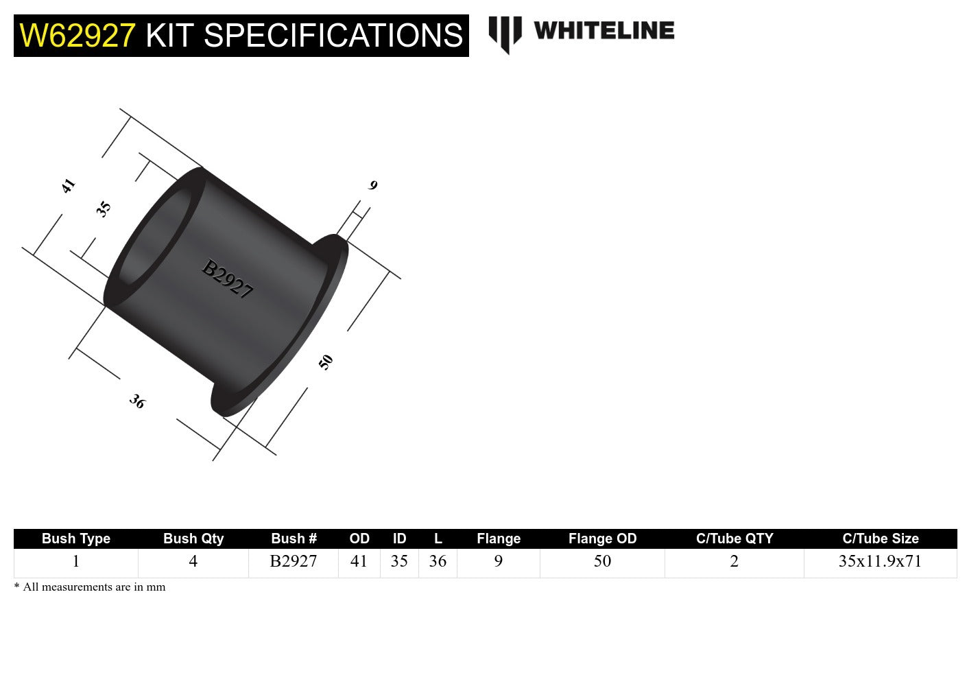 Whiteline Rear Camber Kit - Single Bolt Design 3deg to Suit Holden Commodore VN-VZ and HSV | W62927