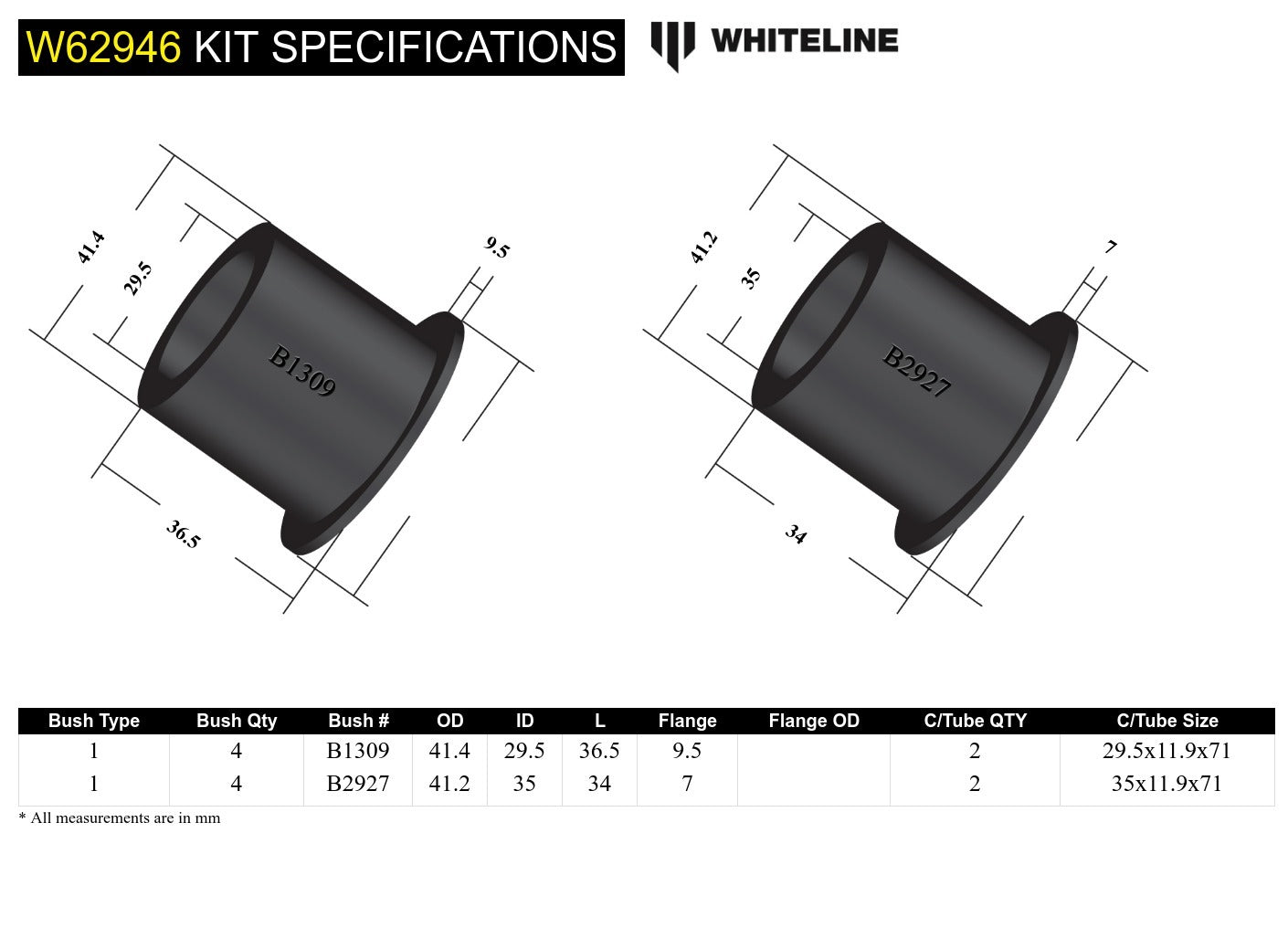Whiteline Rear Camber/Toe Kit - Single Bolt Design 3deg to Suit Holden Commodore VN-VX and HSV | W62