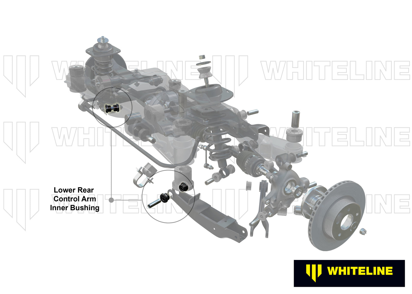 Whiteline Rear Control Arm Lower Rear - Inner Bushing Kit to Suit Nissan 350Z, Skyline and Stagea |