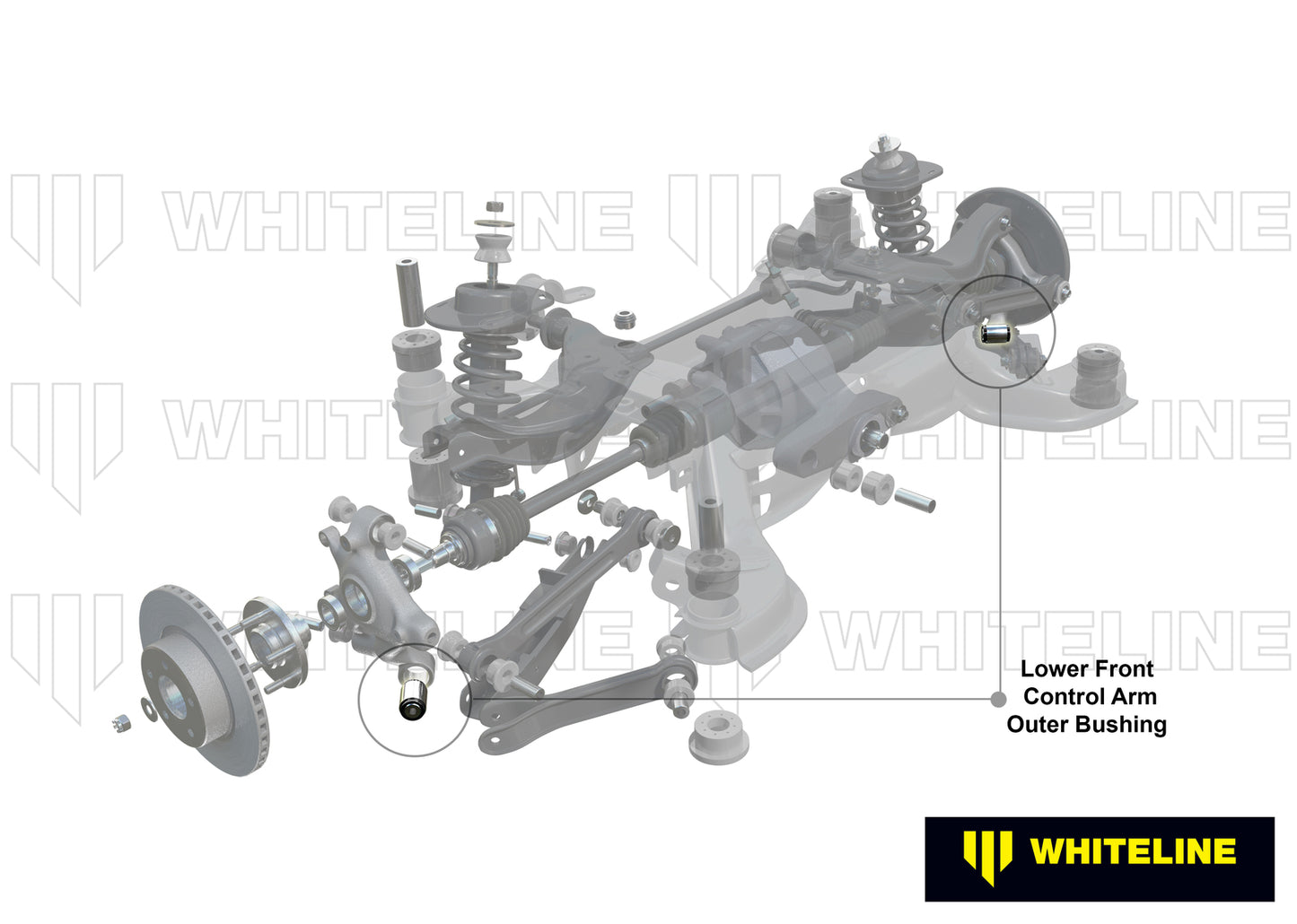 Whiteline Rear Control Arm Lower Front - Outer Bushing Kit to Suit Nissan 350Z, 370Z, Skyline and St