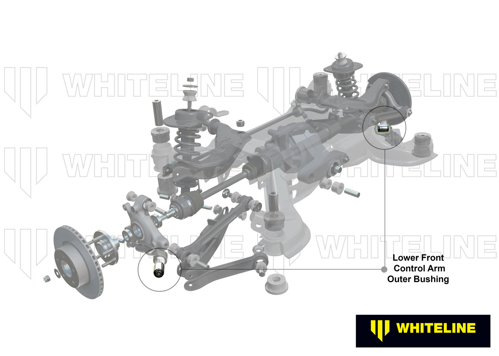 Whiteline Rear Control Arm Lower Front - Outer Bushing Kit to Suit Nissan 350Z, 370Z, Skyline and St