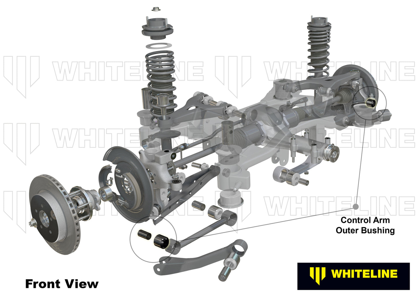 Whiteline Rear Control Arm Lower Front - Outer Bushing Kit to Suit Nissan 350Z, 370Z, Skyline and St