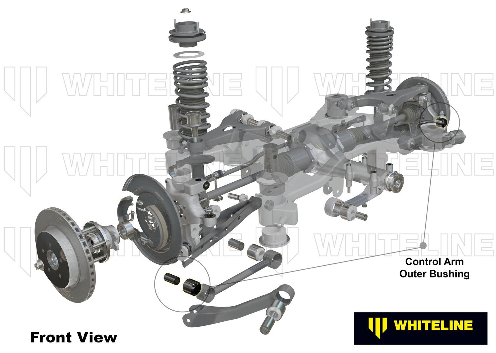 Whiteline Rear Control Arm Lower Front - Outer Bushing Kit to Suit Nissan 350Z, 370Z, Skyline and St