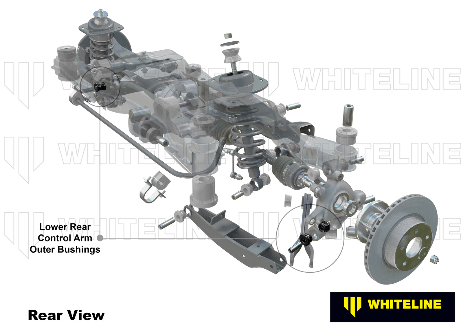 Whiteline Rear Control Arm Lower - Outer Bushing Kit to Suit Holden Commodore VE, VF and HSV | W6315