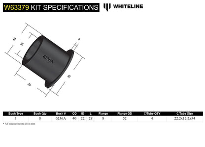 Whiteline Rear Trailing Arm Upper - Bushing Kit to Suit Toyota Prado and 4Runner | W63379