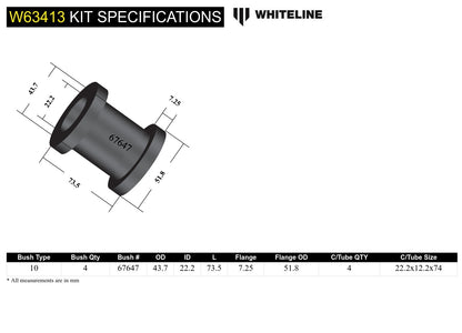Whiteline Rear Trailing Arm - Bushing Kit to Suit Volkswagen Transporter T3 | W63413
