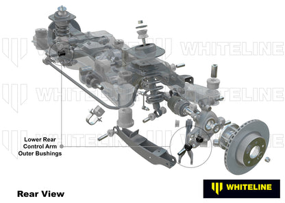 Whiteline Rear Control Arm Lower Rear - Outer Bushing Kit Double Offset to Suit Holden Commodore VE,