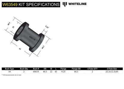 Whiteline Rear Control Arm Upper - Inner Bushing Kit to Suit Audi, Seat, Skoda and Volkswagen PQ35 F